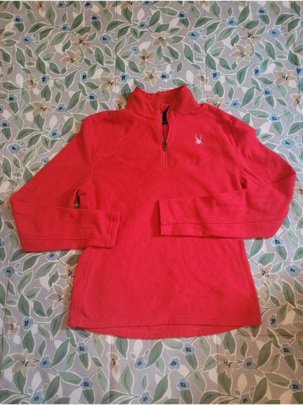 Womens Size Medium Bright Red Spyder Light Weight Quarter Zip Pullover